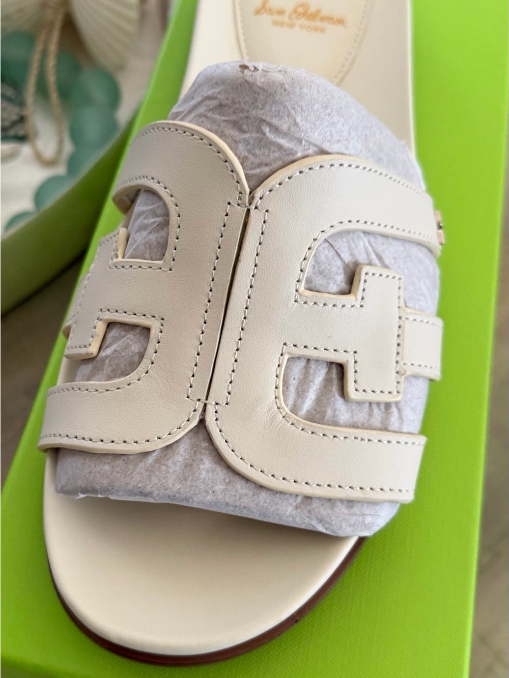 NEW - Sam Edelman Ivory Nettie Slide Sandals New in Box Sz 8.5